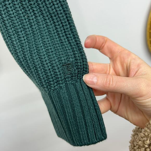 NEW PINK Victoria's Secret Turtleneck Sweater Small White Green Color Block Knit - Picture 4 of 6